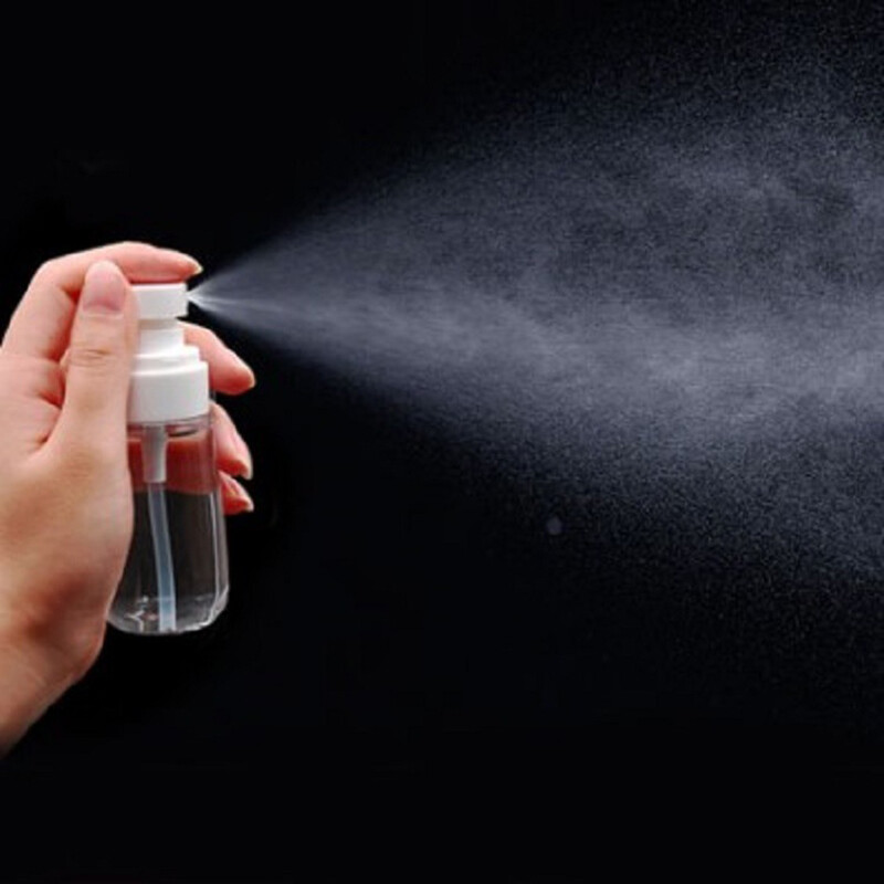 【ZNBY】Fine Mist Spray Bottle Refillable Travel Clear Container, Plastic Empty Makeup Water Bottles Sprayer with Air Press Pump 30ml for Toiletry Cosmetic Skincare Cleaning