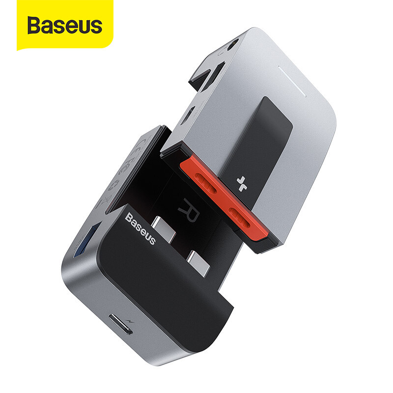Baseus USB C HUB to HDMI USB 3.0 USB HUB for MacBook Pro Air Thunderbolt 3 USB Splitter Combined RJ45 Holder 9 in 1 Type C HUB