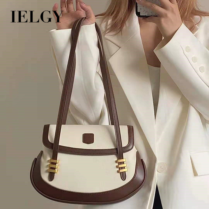 IELGY French retro light luxury niche designer soft leather handbag