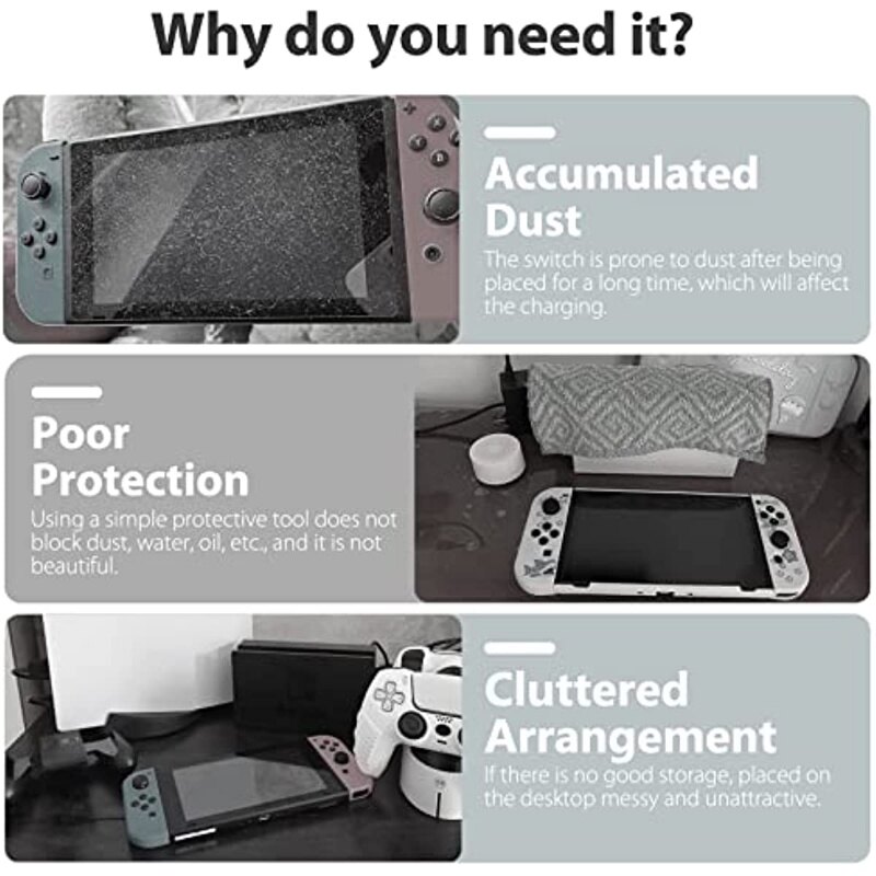 Ốp Chống Bụi Trong Suốt Phát Sáng 20 Màu Cho Nintendo Switch & Switch Đế Sạc OLED