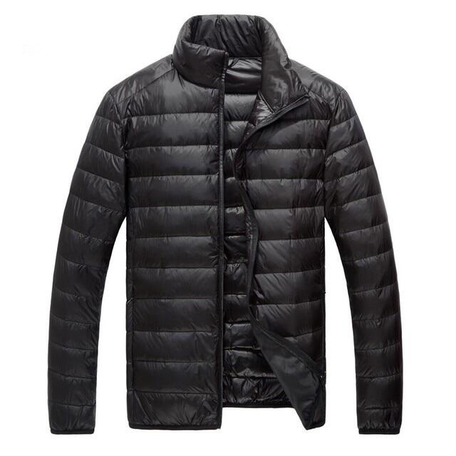Uniqlo style ultra light short down jacket men's packable lightweight long-sleeve full-zip puffer jacket s-6xl