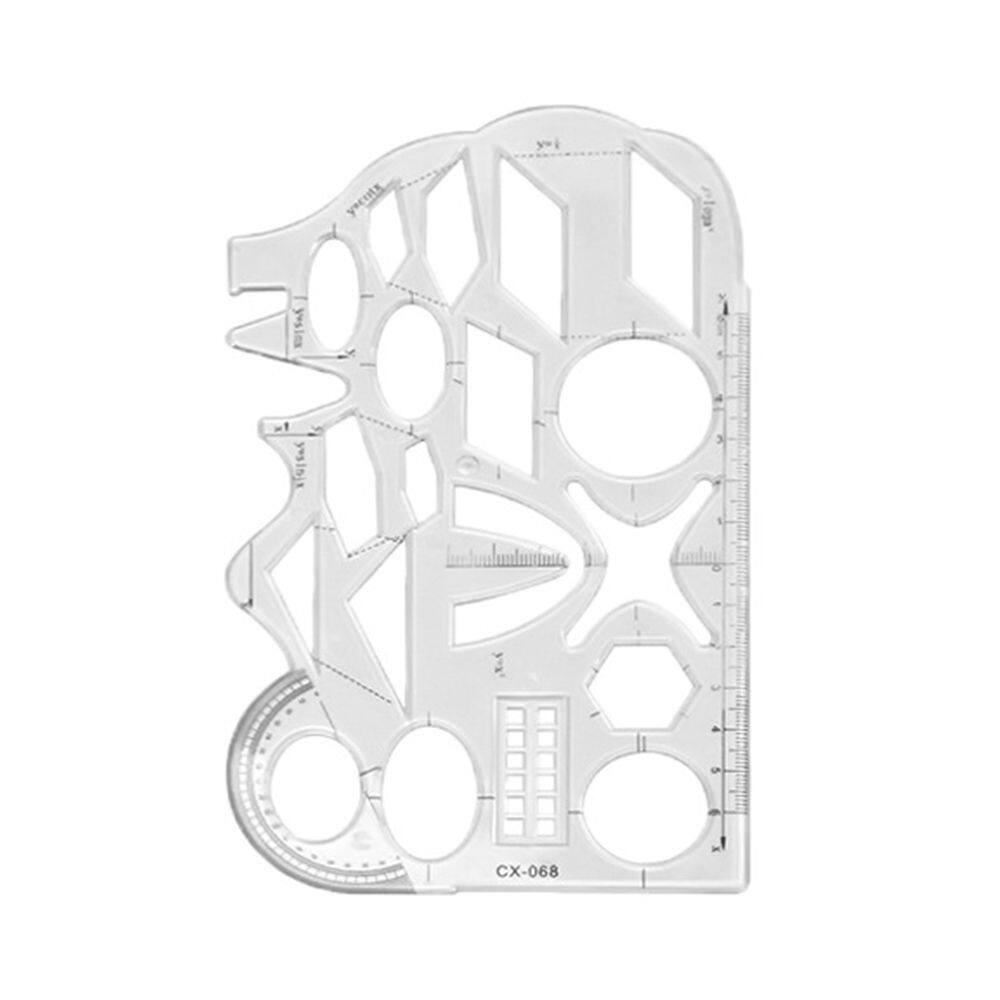 MMLUCK Fast Transparent Circle for Student Geometry Drawing Template Drafting Ruler Soft Function Ruler Measuring Ruler