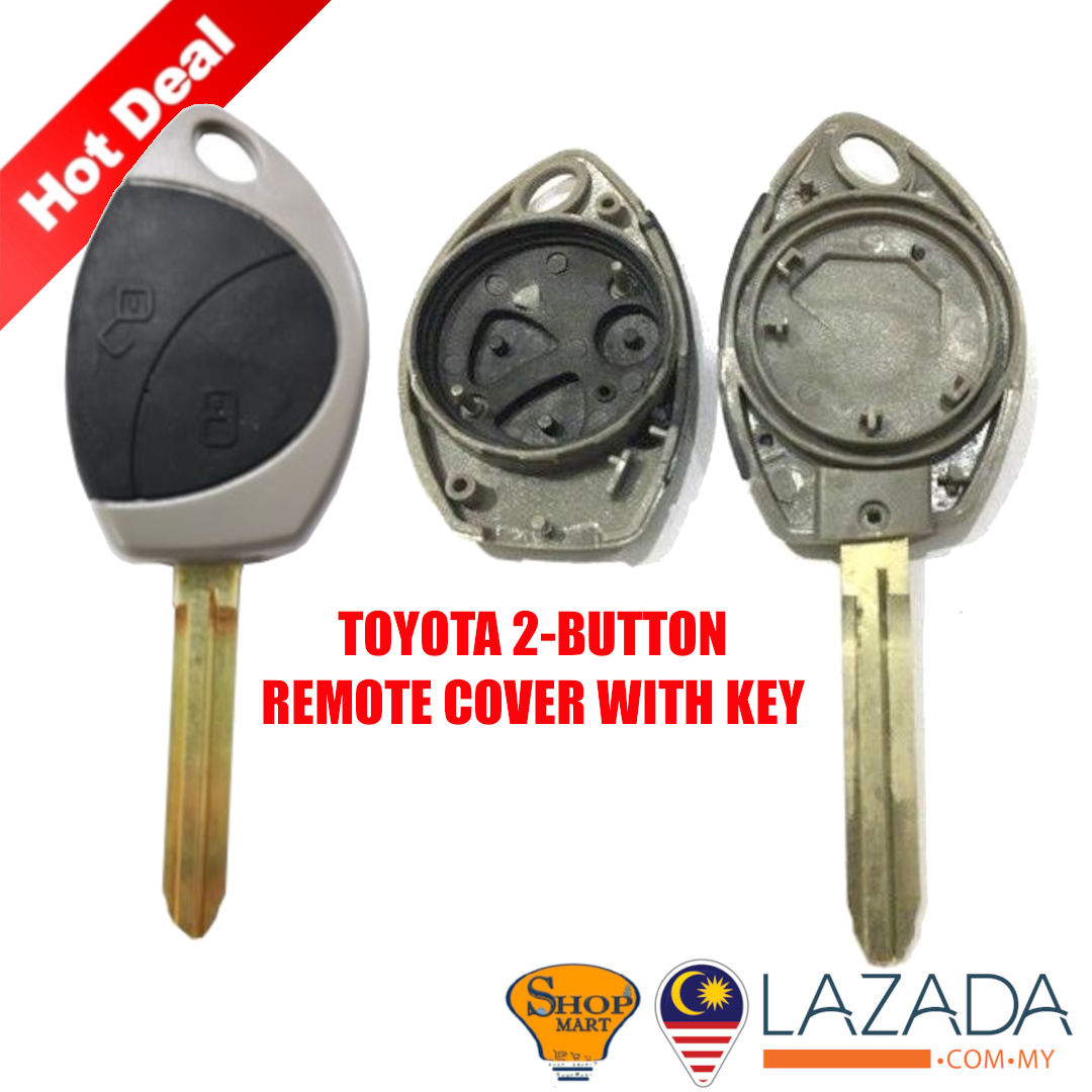 Toyota Car Key Remote Cover with Key Hilux Unser Vios Innova Camry Avanza Alarm Remote Toyota Kunci Cobra Key 2 Button Kunci Kereta Car Alarm Remote Control with Key Lazada Lazada