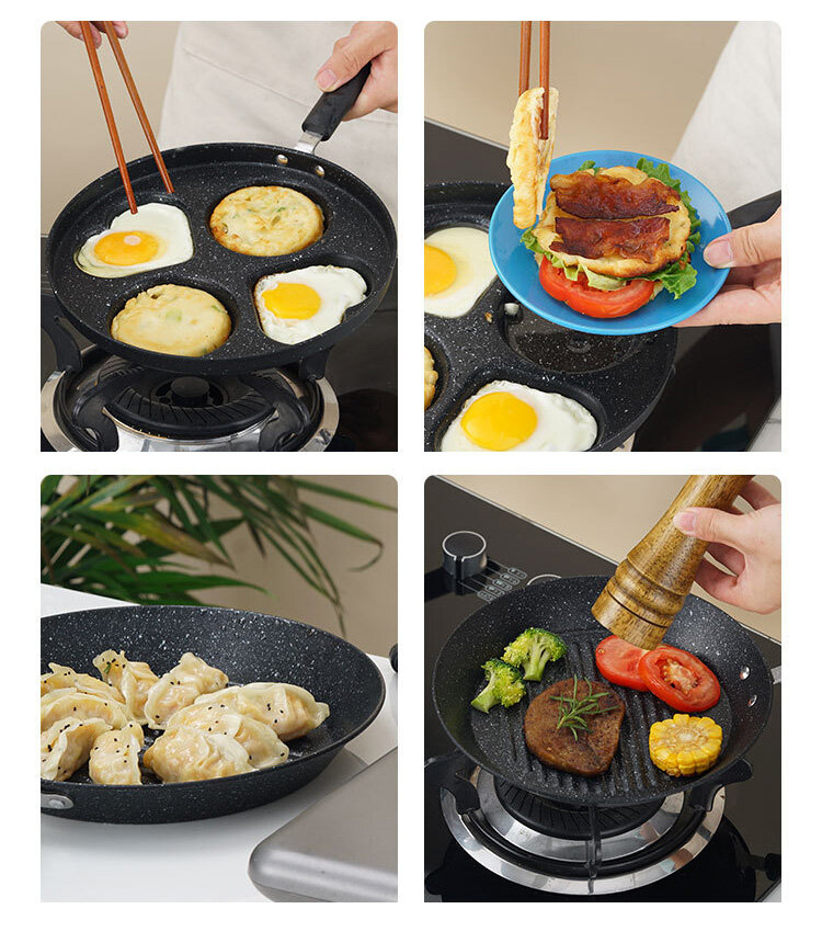 Nonstick pan omelette pan heart-shaped egg dumplings poached egg breakfast pan pancake pan egg burger four-hole pan