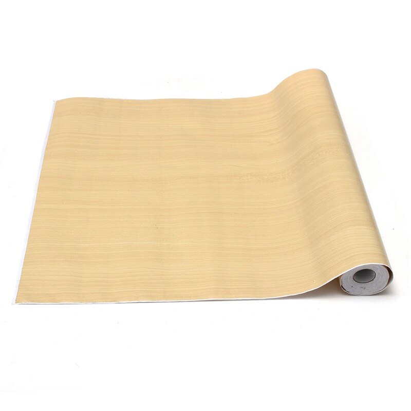 10M Self Adhesive PVC Wood Grain Wallpaper Waterproof MoistureProof