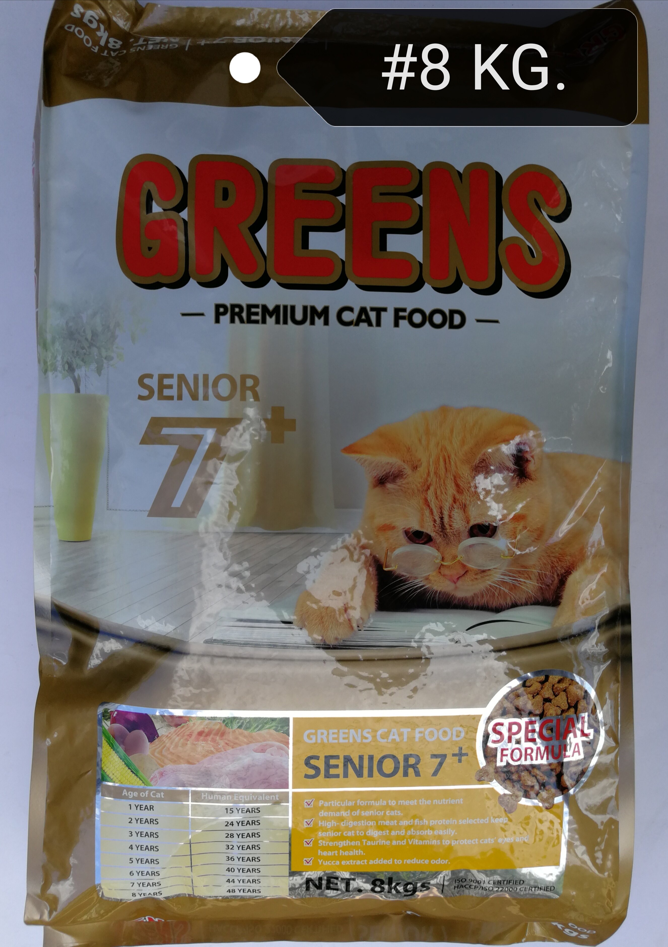 Greens Senior Premium Cat Food for Adult Cat 7+ or Older Cat Makanan