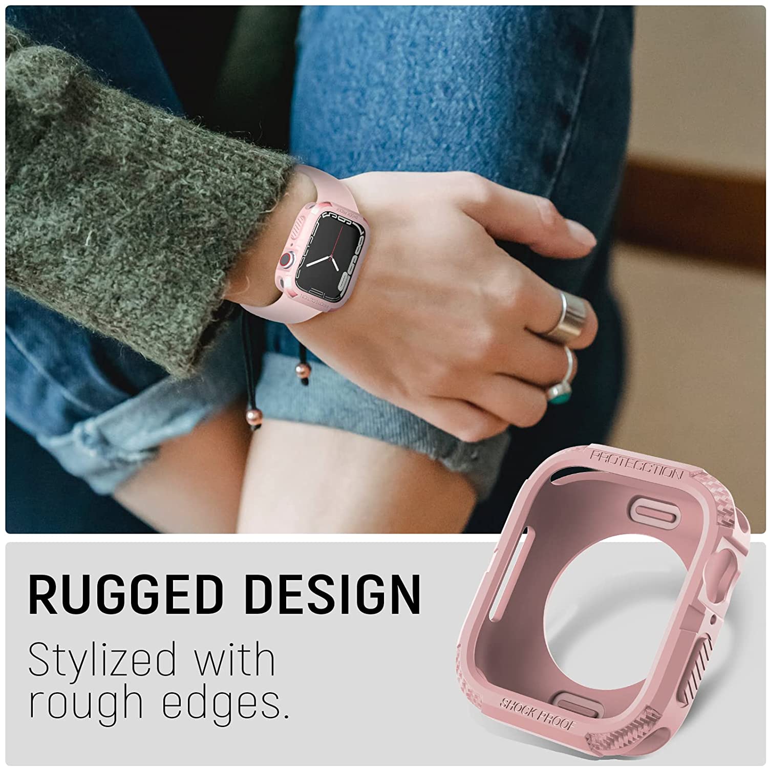 Shockproof Watch Cover compatible with apple watch 7 case 41mm 45mm protractor bezel soft silicone case for i watch 7 series