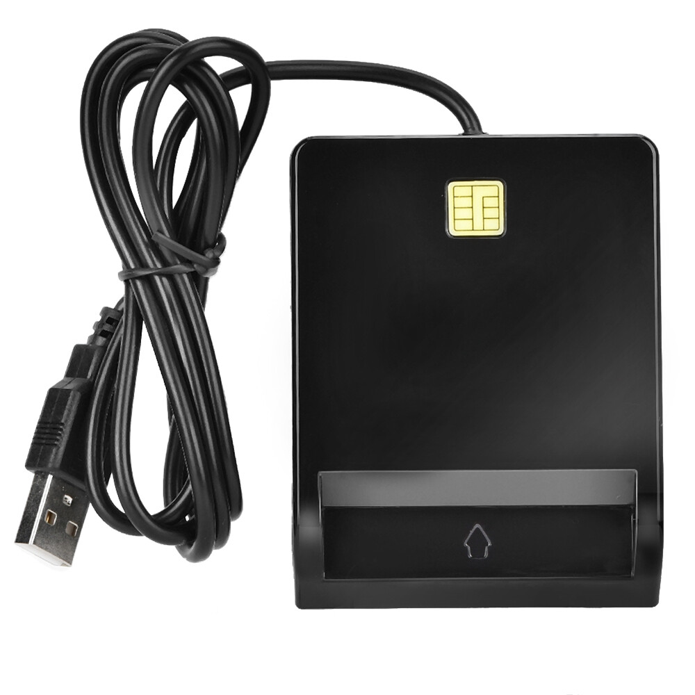 【New High Quality】Original SIM/ATM/IC/ID Bank Card Smart Card Reader USB Adapter Black Smart Card Reader ID Card Reader IC Card Reader SIM Card eader USB Card Reader Card Reader Bank Card Reader
