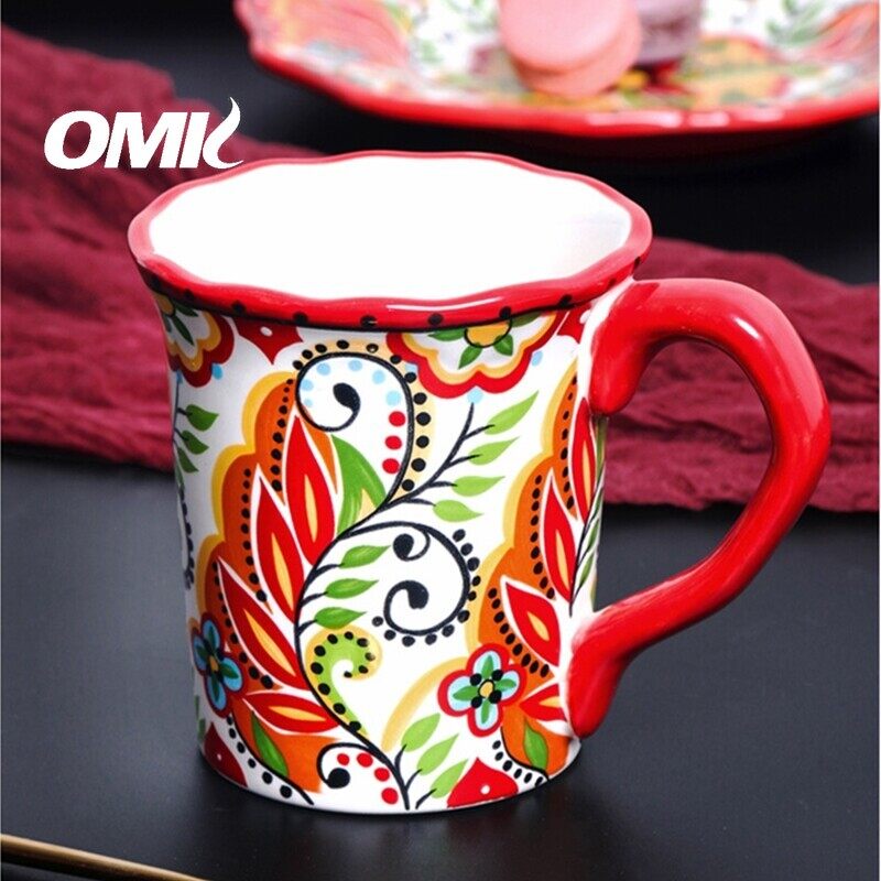 Omk Red Luca Series bát gốm dung tích lớn bát đựng sa lát