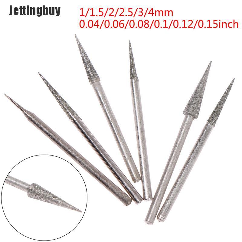 [Jettingbuy] 6Pcs 1-4mm Diamond Grinding Head Needle Bits Burrs Engraving Carving Tool 2.35mm