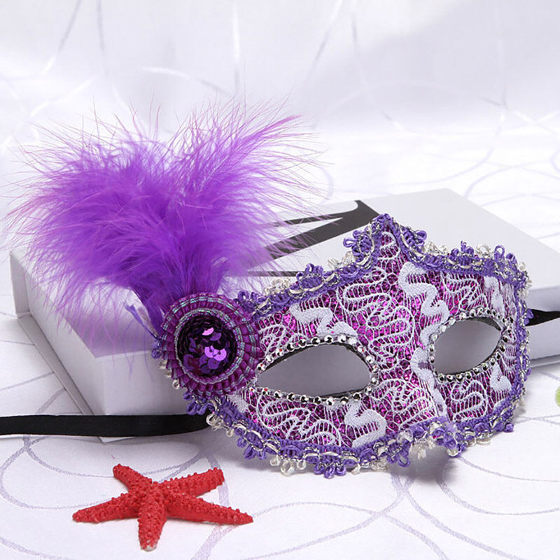 Banbi ผู้หญิงเซ็กซี่ Masquerade Ball Mask Feather Mask หน้ากากคริสต์มาส
