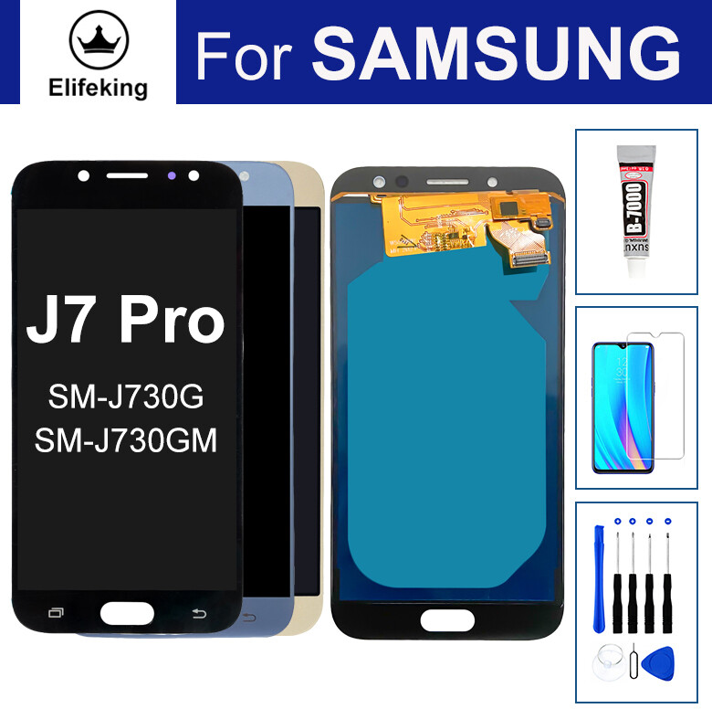 100% Tested For Samsung Galaxy J7 Pro SM-J730G LCD Display Replacement Brightness Adjustable with Free Gifts