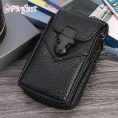 [Pinfect] Thời Trang Nam Mini Xách Tay Retro Đa Chức Năng Túi Đeo Hông Nam Chất Liệu Da PU Zipper Ví Tiền Thời Trang Thẻ Khóa Vỏ Túi Ví Đơn Sắc CHA Quà Tặng Bạn Trai