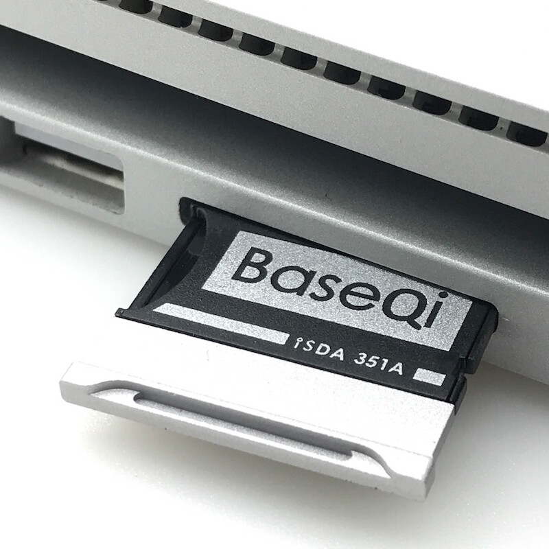 ZZOOI BaseQi Aluminum Stealth drive Micro SD/TF card adapter Memory Expansion SD Card Reader for Microsoft Surface Book 2 15" SD Cards