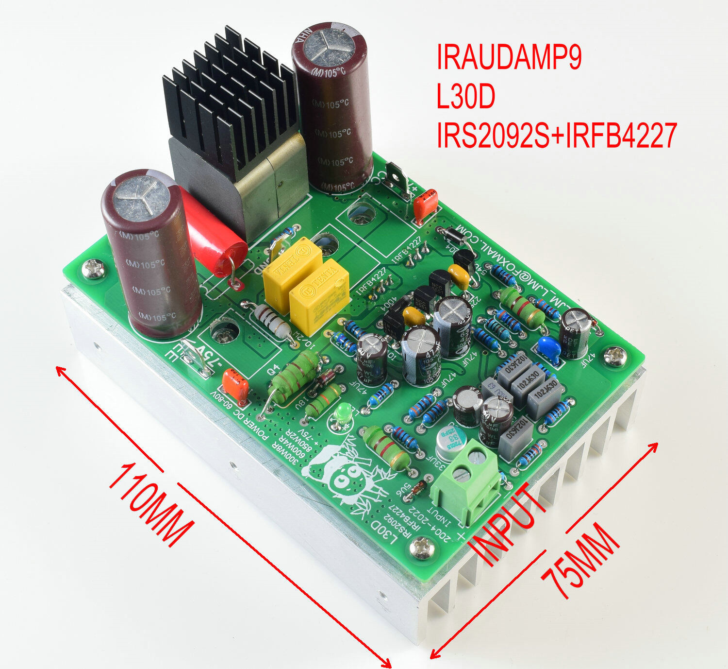 Ljm l30d mono power amplifier board irs2092s 300w-850w digital power amplifier