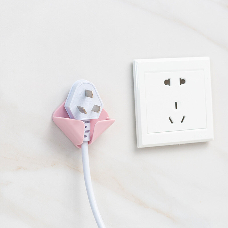 1pc Power Plug Hook Kitchen Seamless Strong Adhesive Electrical Wire Plug Wall Sticker