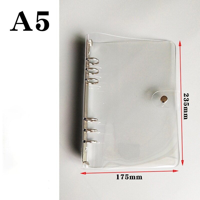 80 Sheets 6 Rings Grid Inner A5 A6 PVC Soft Cover Binder Notebook Loose-leaf Notebook Planner Journal Student Office Stationary Supplies