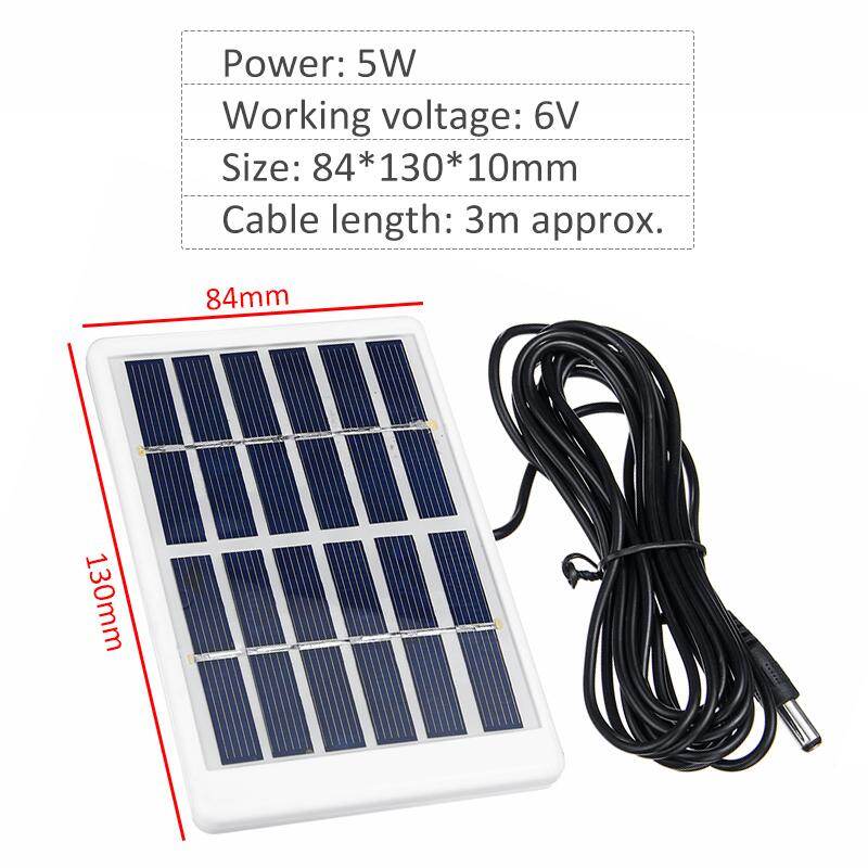 Tấm pin năng lượng mặt trời Polysilicon 5W 6V cáp dài 3M - INTL
