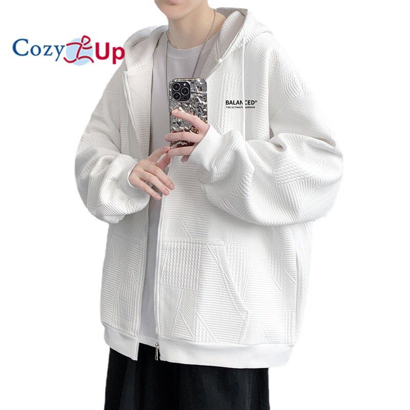 Cozy Up Men's Long Sleeve Jacket Casual Solid Color Lapel Zip Access Cardigan