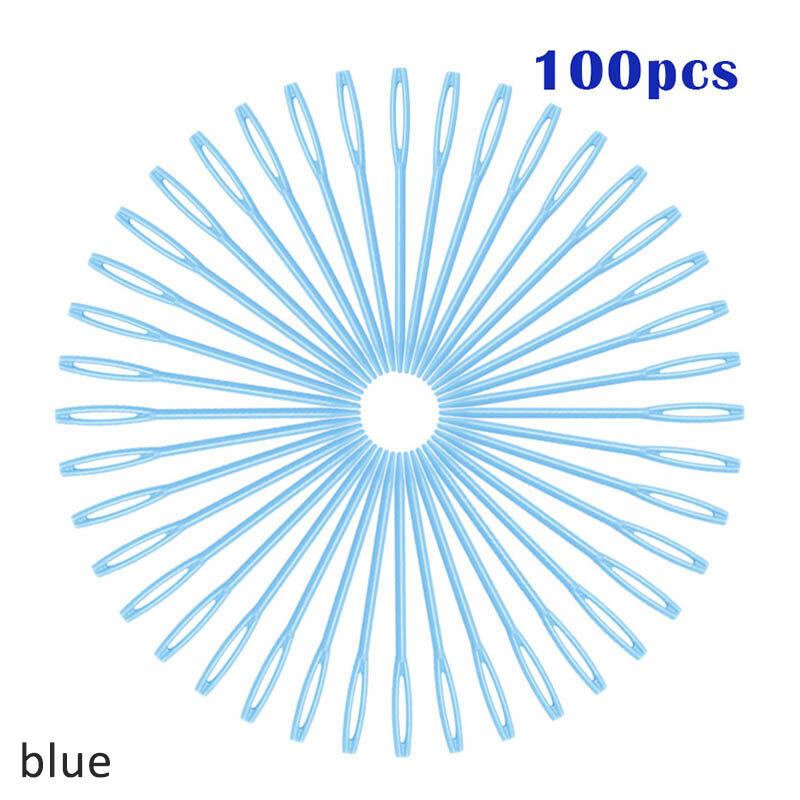 SHOOTHE 100Pcs Muliti-Color Tapestry Plastic Wool Yarn Needle 7CM Weaving Tools Knitting Needles DIY Sweater Crochet Hooks