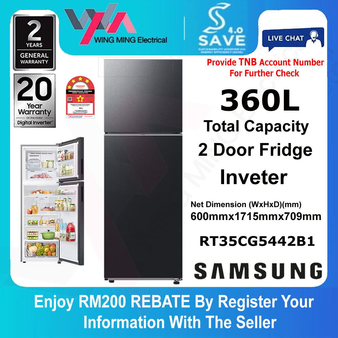 [Free Installation] Samsung 450L Refrigerator Top Mount Freezer with Twin Cooling Plus Fridge RT35K5062DX | RT35K5062DX/ME 2 Years General + 10 Years Compressor Official Warranty By Samsung Malaysia