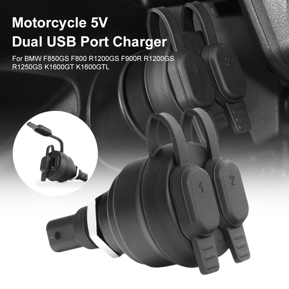 [Free Ship] Motorcycle 5V USB Charger Dual USB Port Power Adapter for