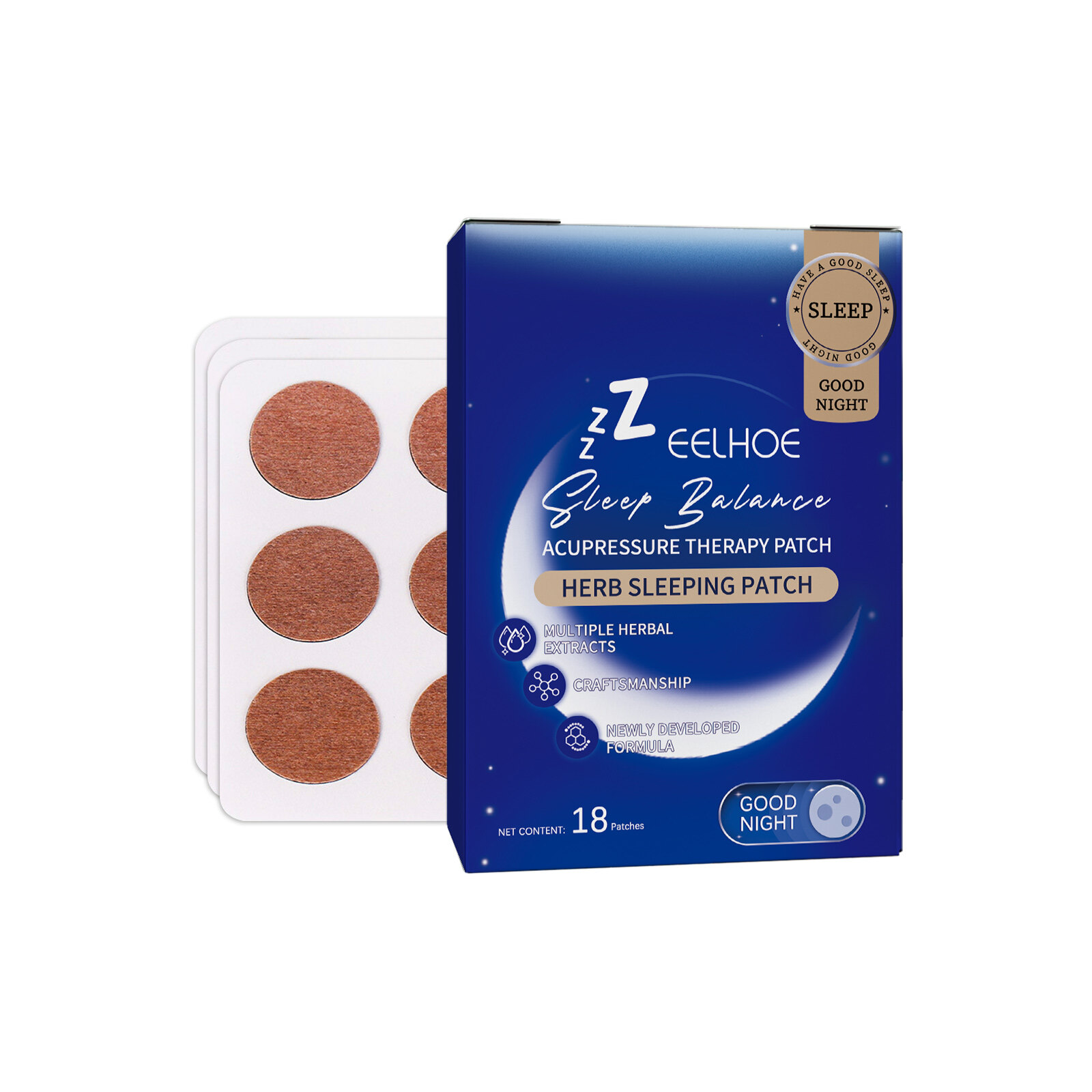 Eelhoe Sleep Patch Helps Protect Sleep Relax Body And Mind Care Patch Insomnia Treatment Relieve Anxiety Decompression Sleep Aid Patch Neurasthenia Soothing Patch Relaxing Help Sleeping Patch Improve Sleep Quality Patch