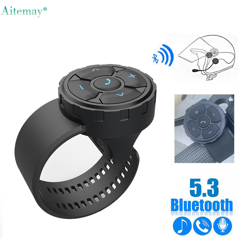 Aitemay bluetooth không dây 5.3 điều khiển từ xa Tai nghe xe gắn máy xe đạp tay lái điều khiển phương tiện điều khiển tay lái xe điều khiển