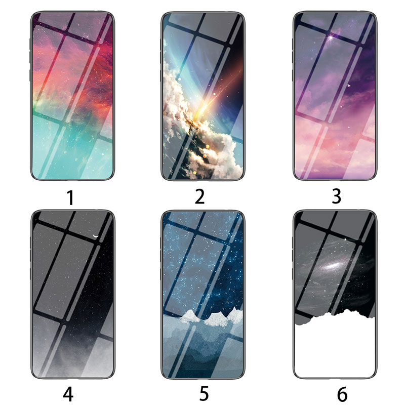 For iPhone 11 Case iPhone11 Starry Sky Tempered Glass Hard Phone Case Casing Shockproof Back Cover
