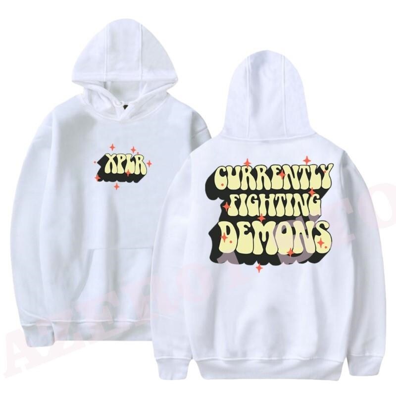 XPLR Hoodies Fighting Demons Print Sweatshirt Sam and Colby Merch