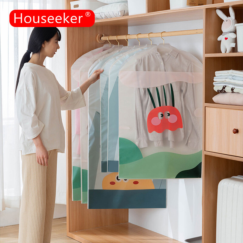 Túi Bọc Vải Chống Bụi Houseeker, Túi Đựng Quần Áo Hoạt Hình, Che Bụi Bảo Vệ Quần Áo Bộ Quần Áo Áo Khoác Che Bụi