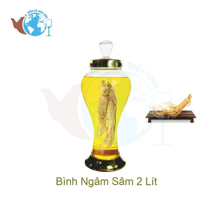Bình ngâm rượu sâm thủy tinh 2 lít