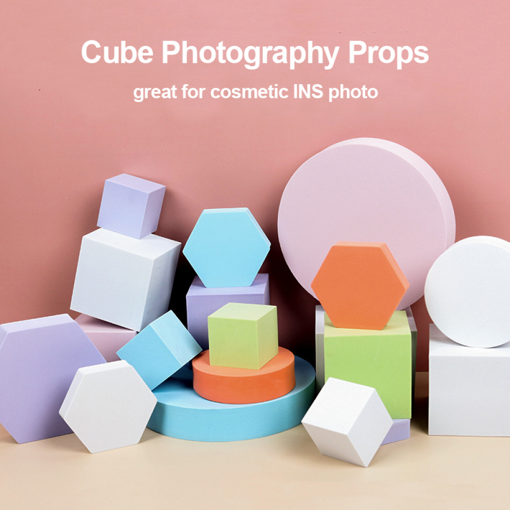 Selens Photography 3D Geometry Ins Props Studio Photo Shooting Equipment Foam Geometric Cube Photography Backdrop