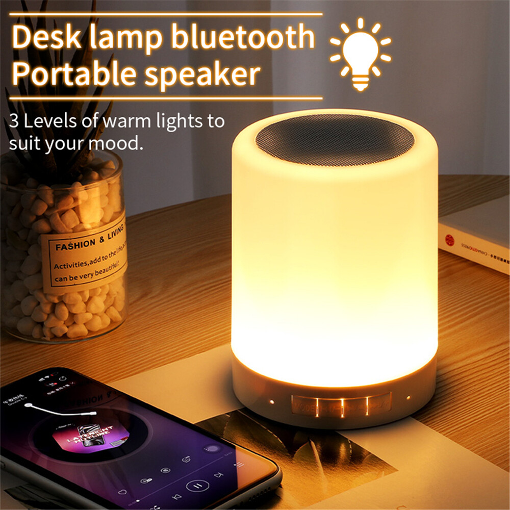 【Hàng Mới Có Sẵn】loa Bluetooth Đèn Cảm Ứng Máy Nghe Nhạc Mini Không Dây Loa Di Động Bluetooth Kèm Máy Nghe Nhạc Đèn LED Lãng Mạn