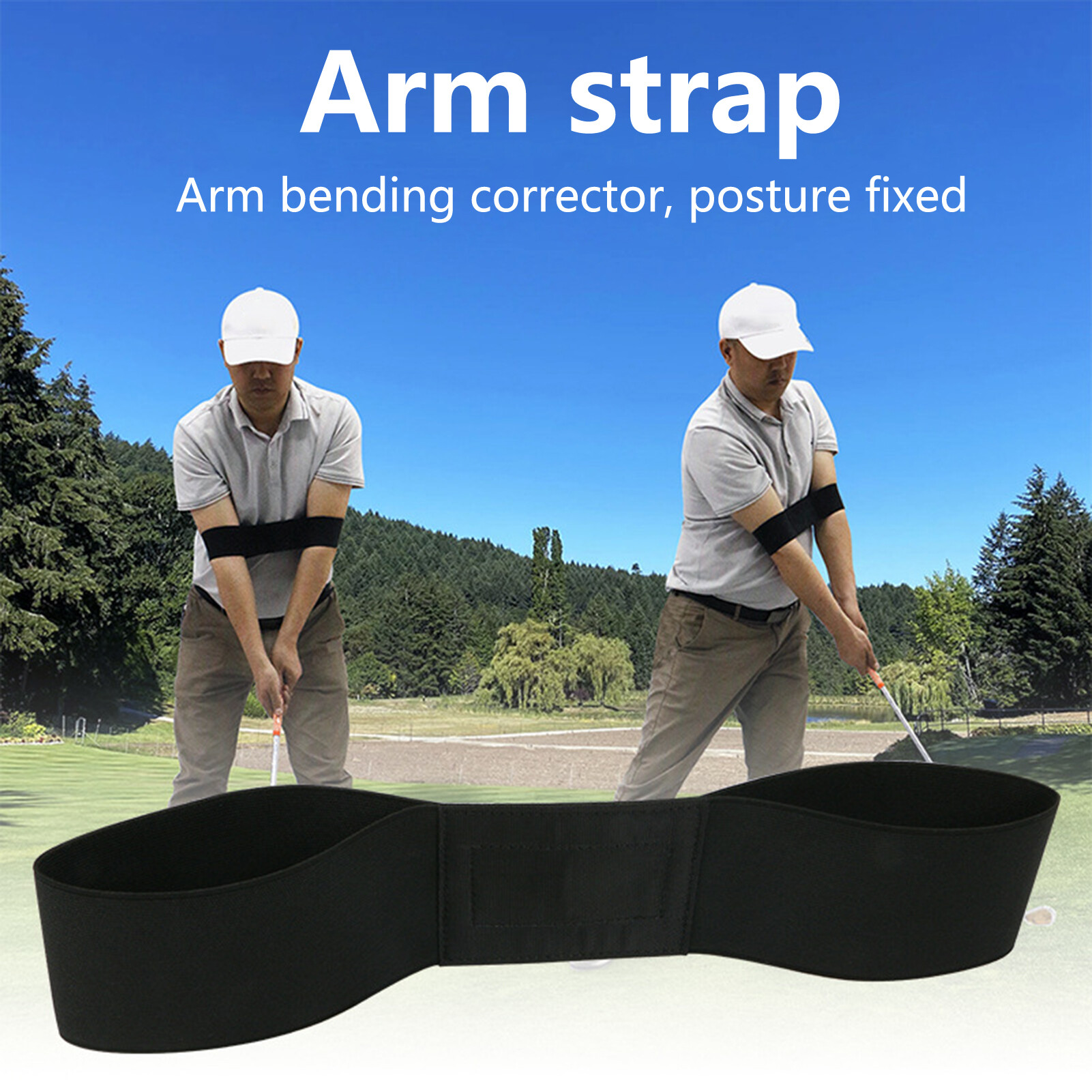 Guyouzi® Swing Correction Tape Ergonomic Adjustable Correct Posture Polyester Golf Swing Arm Posture Corrector Golf Training Swing Correction Belt