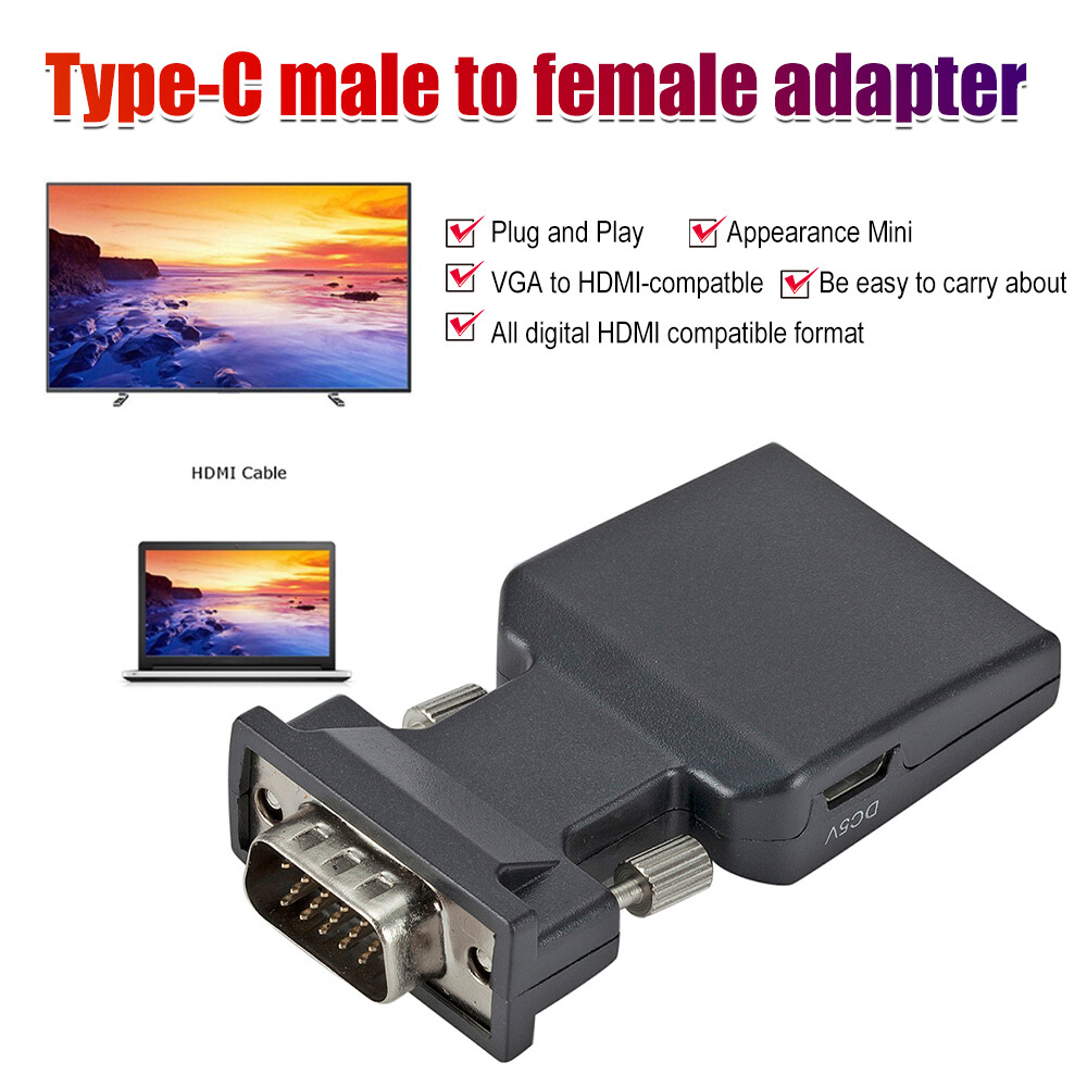 Vga to hdmi adapter audio male vga to female hdmi converter laptop to tv