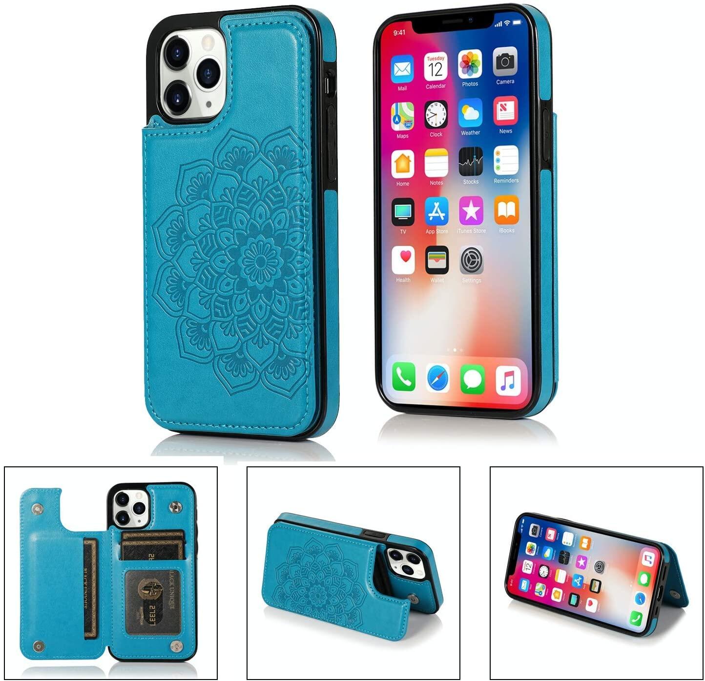 Cho trường hợp Ví iphone 17 Pro Max, ốp lưng khung khe đựng thẻ Mandala mỏng cho Iphone 17/Air/16 Plus/16e/15 Pro Max/15 Plus/14 Pro Max/13 Pro Max/12 Pro Max/12 Pro/12 Mini/12/11 Pro Max/11 Pro/11/XS Max/XR/x