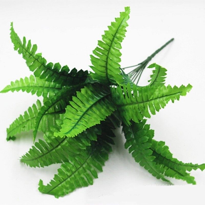 Green Artificial Plants Fern Floral Persian Artificial Potted Grass Plastic Leaves Grass Home Decoration Fake Plants