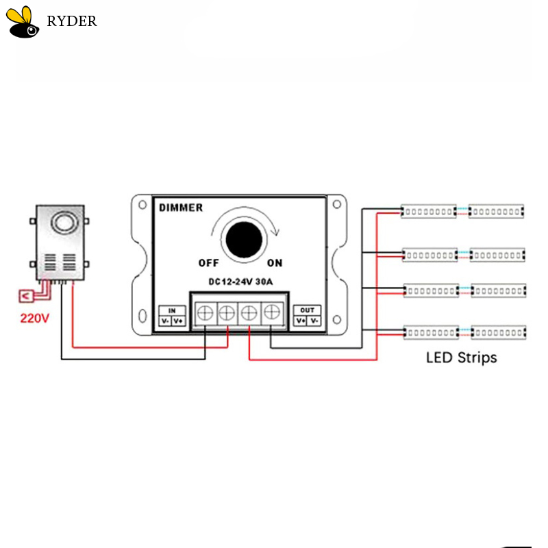 Controller Soft Stable Pwm Digital Dimming For Led Light Bar Led 24v Switch Led Dimmer 30a Regulator Adjustable 360w 12v