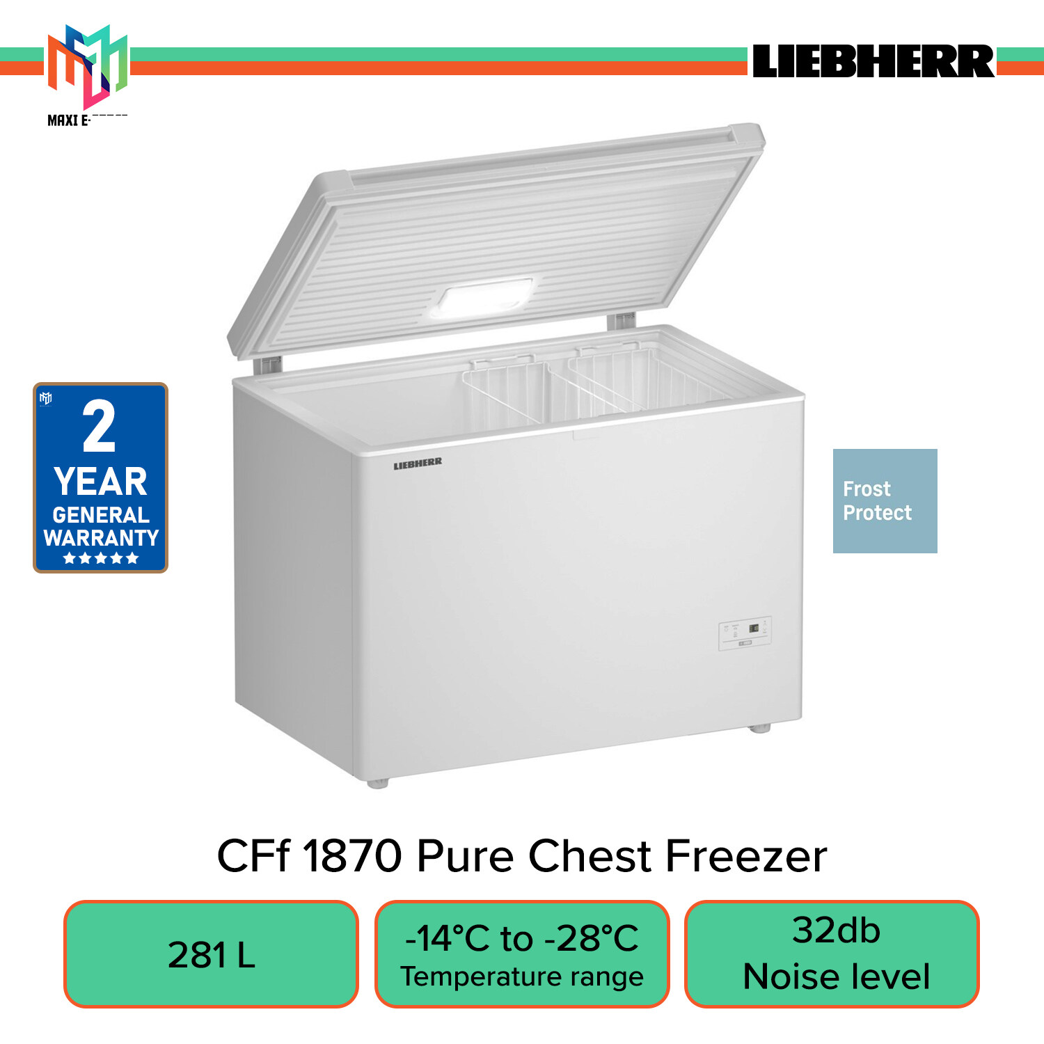 Liebherr CFF 1870 Pure Chest Freezer with StopFrost & Automatic