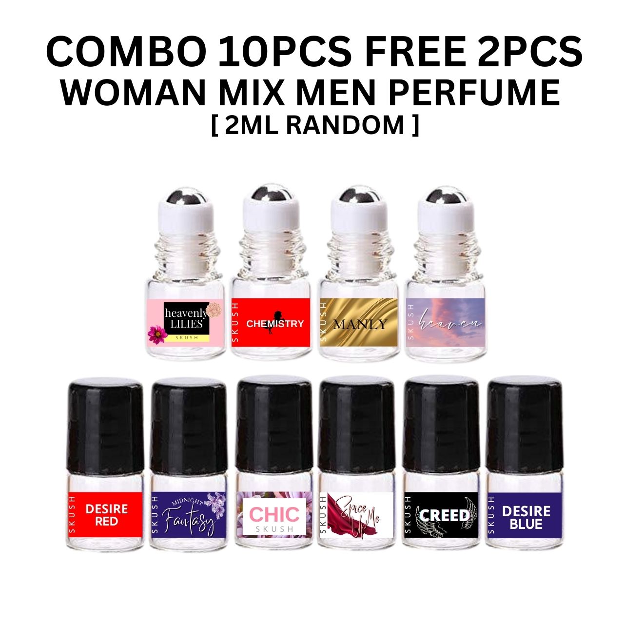[ COMBO 10PCS FREE 2 PCS RANDOM ] 2ML Woman Men Perfume Minyak Wangi ...