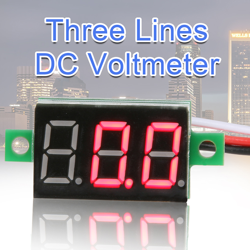 Dc 0-30V 0.36 inch3 hiển thị chữ số vôn kế mini kỹ thuật số LED Vôn kế cụ đỏ/xanh/Gree