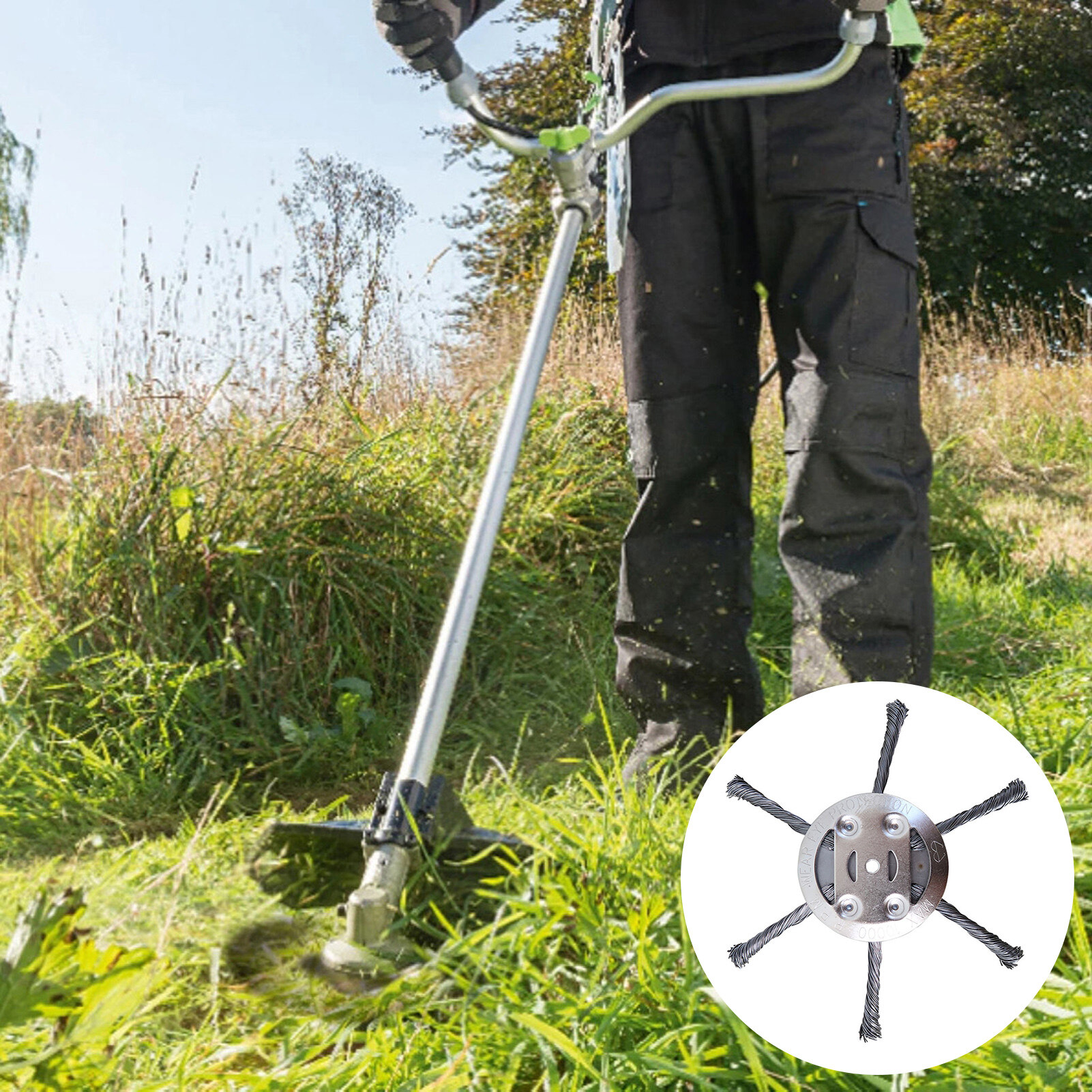 EMachinery Grass Trimmer Head Professional 3 Or 6-Cutters Super Sharp Deep-seated Weeding Carbon Steel Twisted Wire Steel Weeding Machine Head Gardening Tool Practical Brushcutter Head