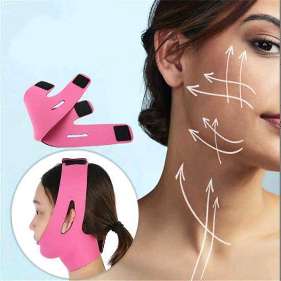 V-Line Facial Thin Face Slimming Bandage Mask Belt Shape Lift Reduce Double Chin Pink