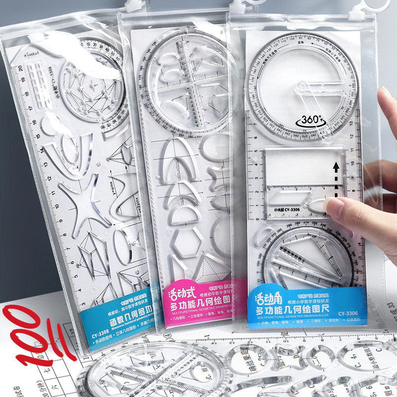 Thước đa chức năng decorme đa chức năng cai trị có thể vẽ nhiều bản vẽ hình học thuận tiện cho sinh viên
