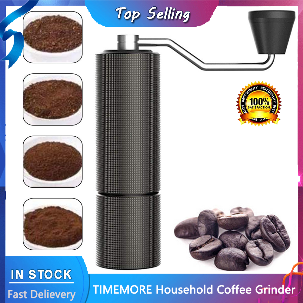 【High Quality+In Stock】TIMEMORE household chestnut C2 hand-operated coffee grinder, five-axis CNC steel grinding core cutting, with dual bearing positioning thickness adjuster (black)
