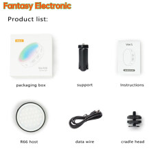 FE Đèn Rọi Video Mini R66rgb Cầm Tay Đèn Chụp Ảnh Đủ Màu Từ Tính Tròn Đèn Led Độ Sáng Điều Chỉnh Được