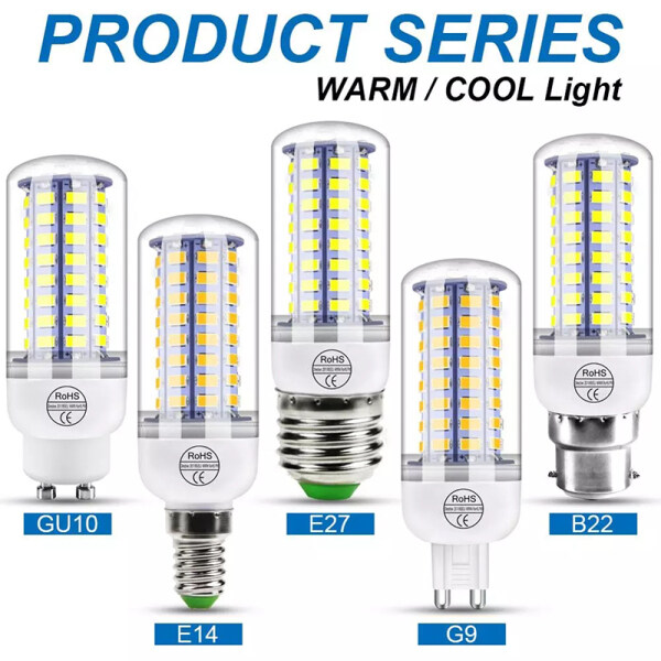 01 Bóng đèn LED B22 E14 E27 GU10 hình dạng quả bắp có điện áp 110V-240V và công suất 3W-15W Fzbm - INTL