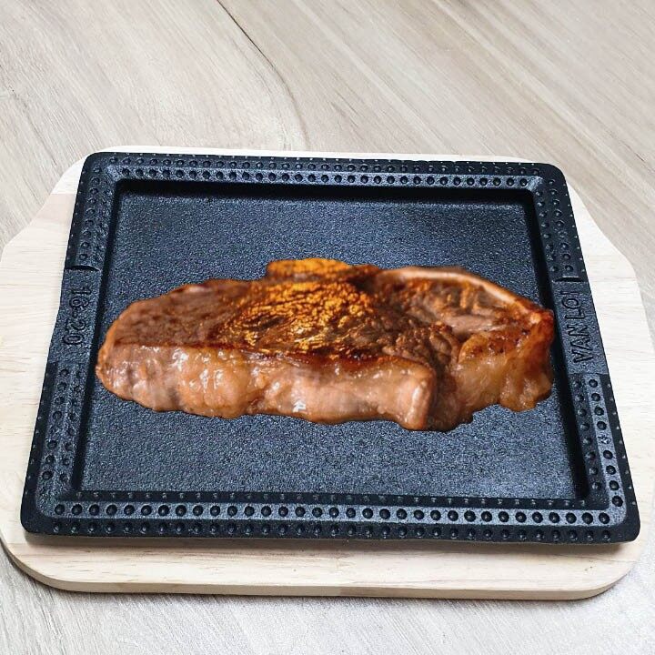 Khay nướng rán vuông bằng gang chống dính Dragon 16x20cm
