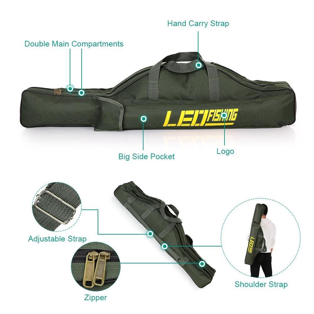 100 Cm/150 Cm Foldable Multi-Tujuan Tas Pancingan Tas Alat Pancing Tas Dikancing Tarik Case Tas Alat Pancing Tas Kantong Penyimpanan Pemegang (Hijau Tentara) -Intl